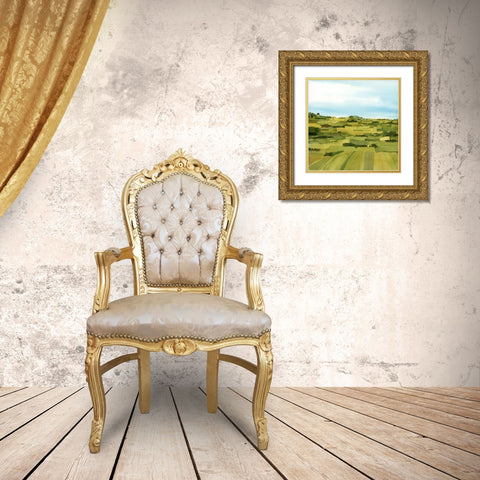 Green Gold Valley I Gold Ornate Wood Framed Art Print with Double Matting by Popp, Grace