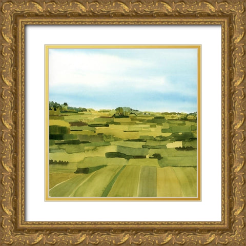 Green Gold Valley I Gold Ornate Wood Framed Art Print with Double Matting by Popp, Grace