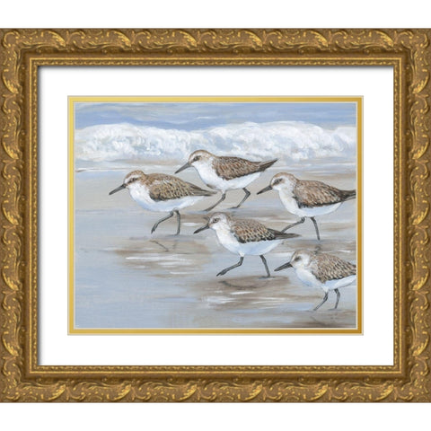 Sandpipers I Gold Ornate Wood Framed Art Print with Double Matting by OToole, Tim