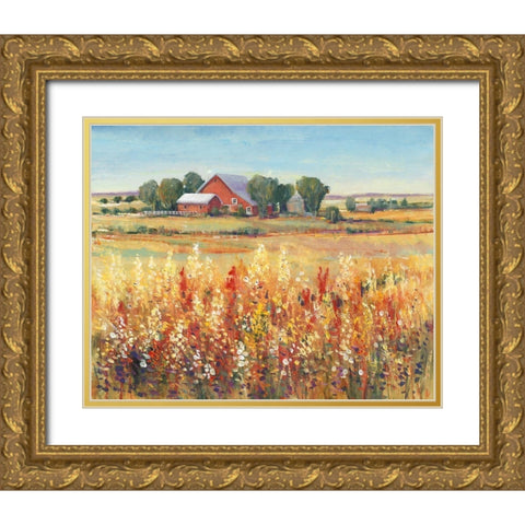 Country View I Gold Ornate Wood Framed Art Print with Double Matting by OToole, Tim