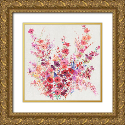 Flowers on a Vine I Gold Ornate Wood Framed Art Print with Double Matting by OToole, Tim
