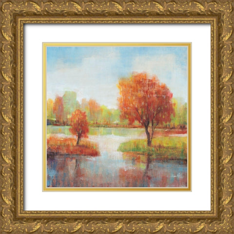 Lake Reflections II Gold Ornate Wood Framed Art Print with Double Matting by OToole, Tim