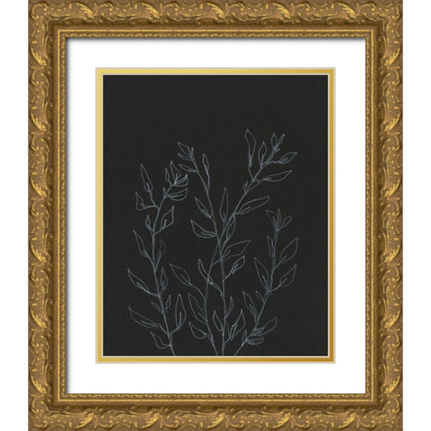 Simple Stalk I Gold Ornate Wood Framed Art Print with Double Matting by Moore, Regina