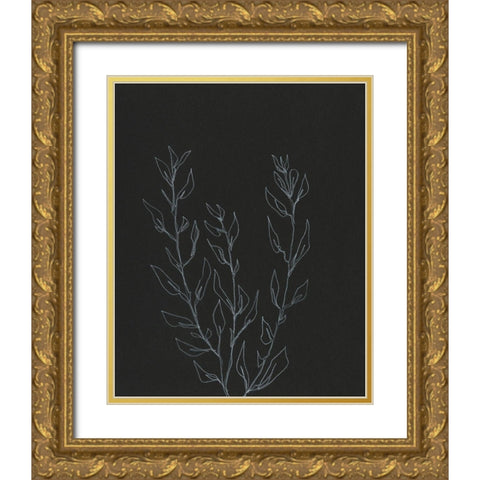 Simple Stalk II Gold Ornate Wood Framed Art Print with Double Matting by Moore, Regina