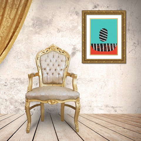 Colorful Isolation I Gold Ornate Wood Framed Art Print with Double Matting by Moore, Regina