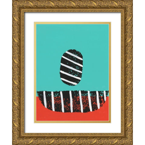 Colorful Isolation I Gold Ornate Wood Framed Art Print with Double Matting by Moore, Regina