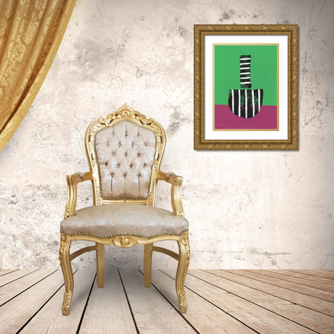 Colorful Isolation II Gold Ornate Wood Framed Art Print with Double Matting by Moore, Regina