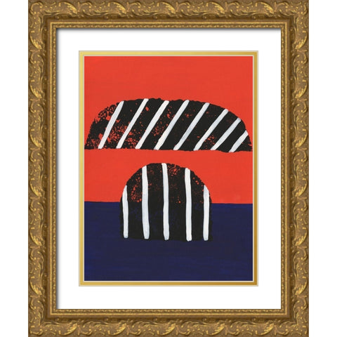 Colorful Isolation III Gold Ornate Wood Framed Art Print with Double Matting by Moore, Regina