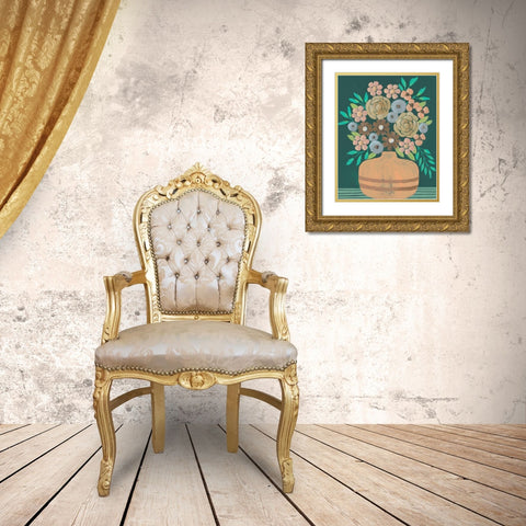Flower Garden Bouquet III Gold Ornate Wood Framed Art Print with Double Matting by Moore, Regina