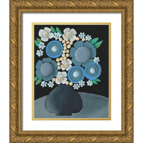 Gathering Floral II Gold Ornate Wood Framed Art Print with Double Matting by Moore, Regina