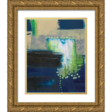 Blue Composite I Gold Ornate Wood Framed Art Print with Double Matting by Moore, Regina