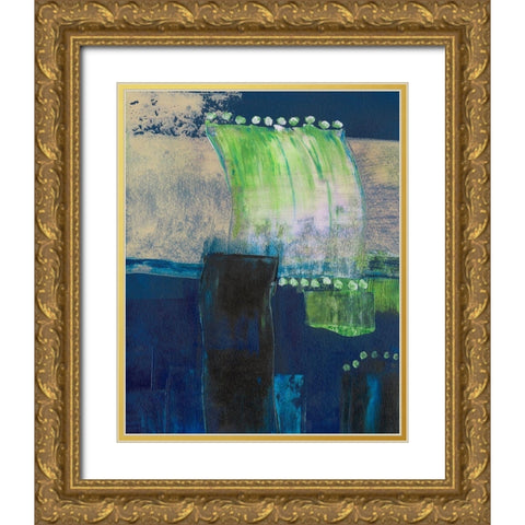 Blue Composite II Gold Ornate Wood Framed Art Print with Double Matting by Moore, Regina