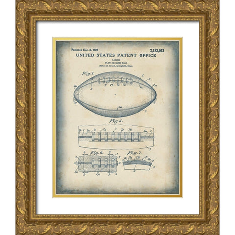 Patented Sport I Gold Ornate Wood Framed Art Print with Double Matting by Studio W