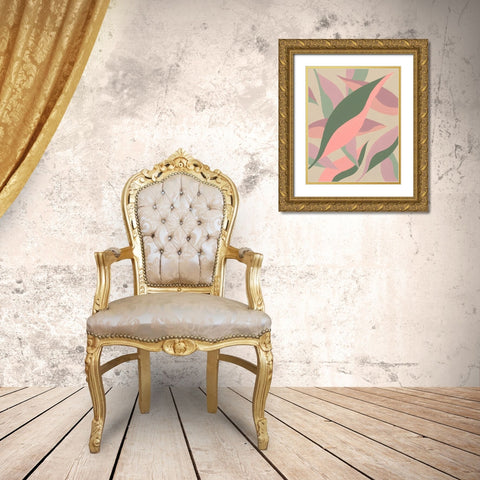 Elongated Leaves I Gold Ornate Wood Framed Art Print with Double Matting by Moore, Regina