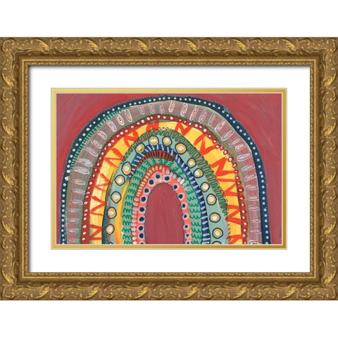 Boho Rainbow I Gold Ornate Wood Framed Art Print with Double Matting by Moore, Regina