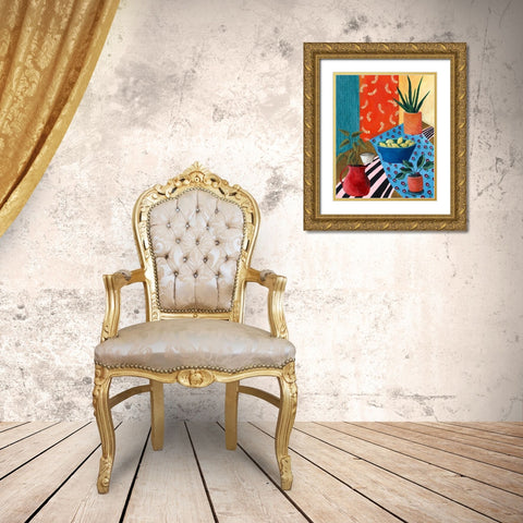 Colorful Tablescape I Gold Ornate Wood Framed Art Print with Double Matting by Moore, Regina
