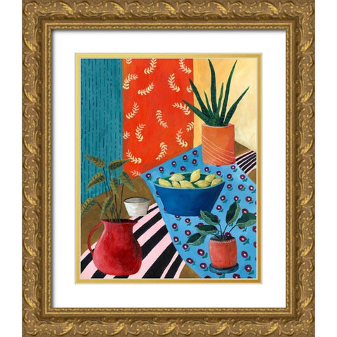 Colorful Tablescape I Gold Ornate Wood Framed Art Print with Double Matting by Moore, Regina