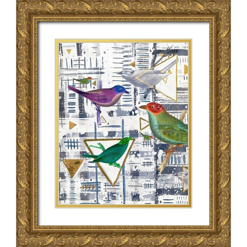Bird Intersection I Gold Ornate Wood Framed Art Print with Double Matting by Arbel, Lori