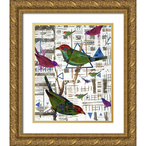 Bird Intersection II Gold Ornate Wood Framed Art Print with Double Matting by Arbel, Lori