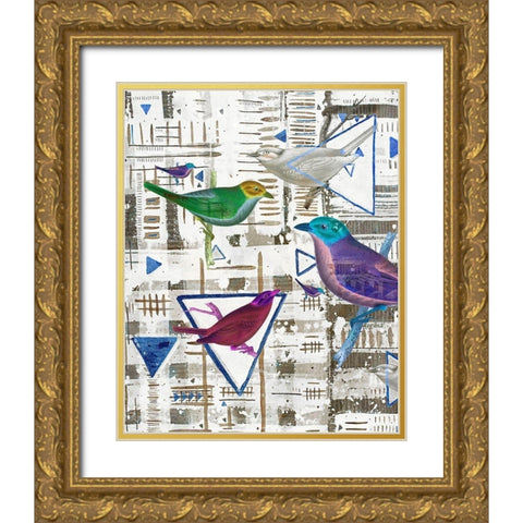 Bird Intersection III Gold Ornate Wood Framed Art Print with Double Matting by Arbel, Lori