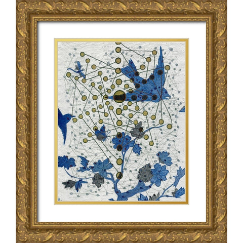 Chakra Web with Wings Gold Ornate Wood Framed Art Print with Double Matting by Arbel, Lori