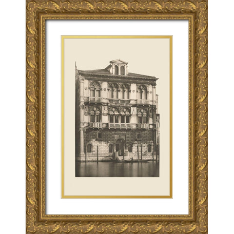 Vintage Views of Venice II Gold Ornate Wood Framed Art Print with Double Matting by Ongania, Ferdinand