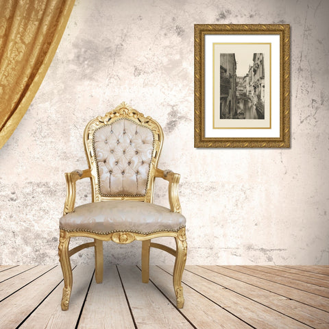 Vintage Views of Venice IV Gold Ornate Wood Framed Art Print with Double Matting by Ongania, Ferdinand