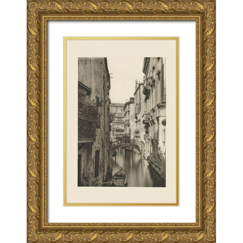 Vintage Views of Venice IV Gold Ornate Wood Framed Art Print with Double Matting by Ongania, Ferdinand