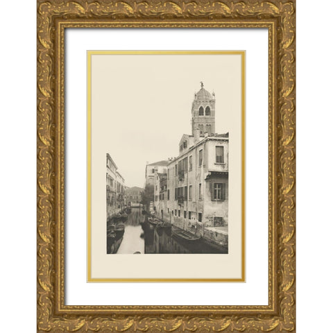 Vintage Views of Venice VII Gold Ornate Wood Framed Art Print with Double Matting by Ongania, Ferdinand