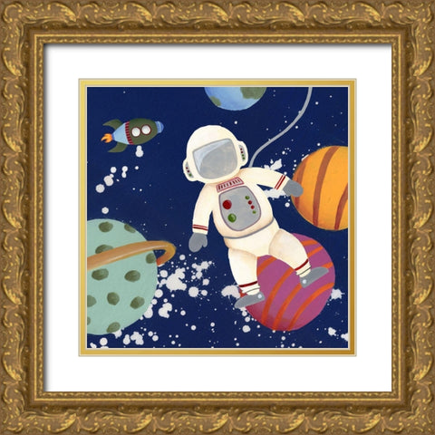 Future Space Explorer II Gold Ornate Wood Framed Art Print with Double Matting by Moore, Regina