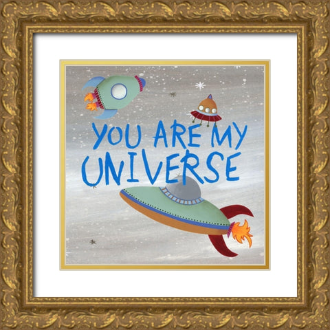 Future Space Explorer III Gold Ornate Wood Framed Art Print with Double Matting by Moore, Regina