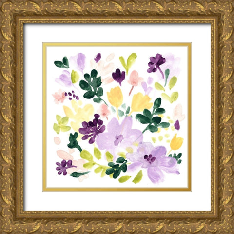 Lavender Meadow I Gold Ornate Wood Framed Art Print with Double Matting by Vess, June Erica
