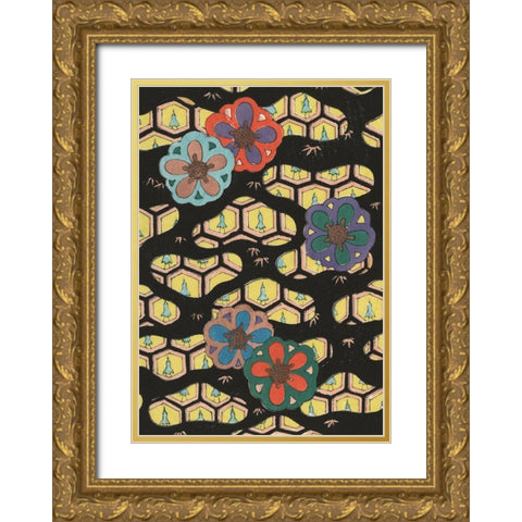 Japanese Graphic Design III Gold Ornate Wood Framed Art Print with Double Matting by Furuya, Korin