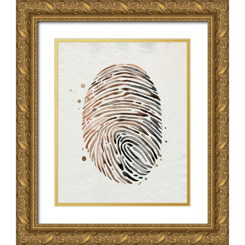 Finger Print I Gold Ornate Wood Framed Art Print with Double Matting by Popp, Grace