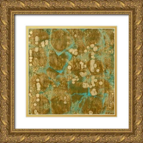 Oxidized Gold Leaf Gold Ornate Wood Framed Art Print with Double Matting by Vision Studio