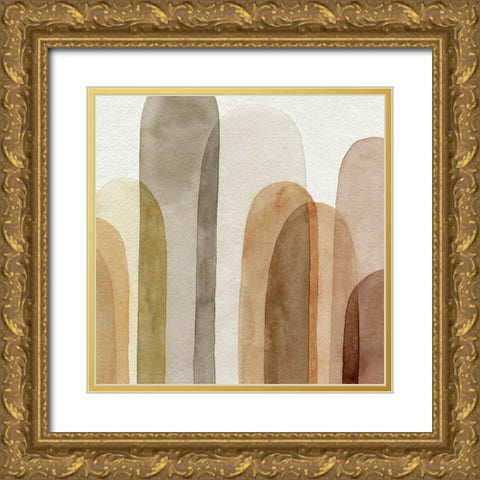 Desert Watercolor Arches II Gold Ornate Wood Framed Art Print with Double Matting by Popp, Grace