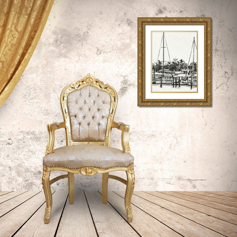 Neutral Tropics II Gold Ornate Wood Framed Art Print with Double Matting by Caroline, Emma