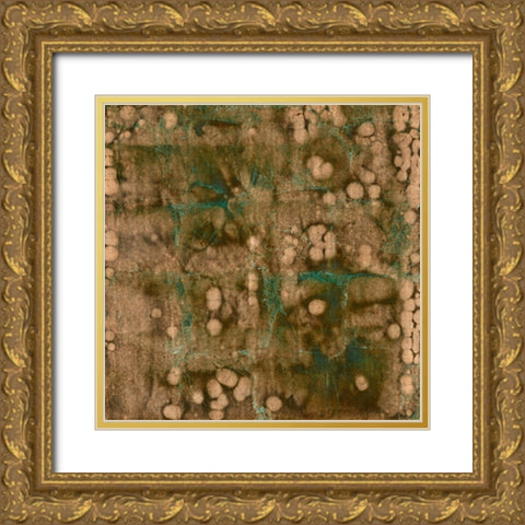 Oxidized Copper Leaf Gold Ornate Wood Framed Art Print with Double Matting by Vision Studio