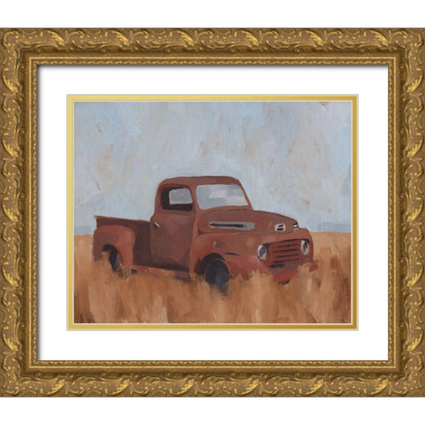 Farm Truck V Gold Ornate Wood Framed Art Print with Double Matting by Green, Jacob