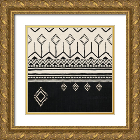 Geo Textile Crop I Gold Ornate Wood Framed Art Print with Double Matting by Barnes, Victoria