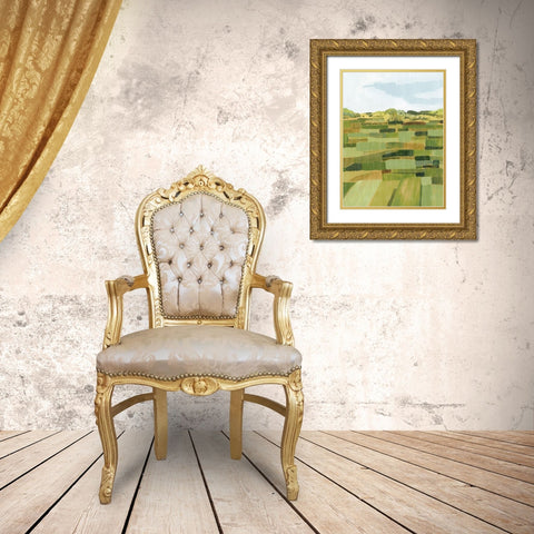 Woven Pasture II Gold Ornate Wood Framed Art Print with Double Matting by Popp, Grace