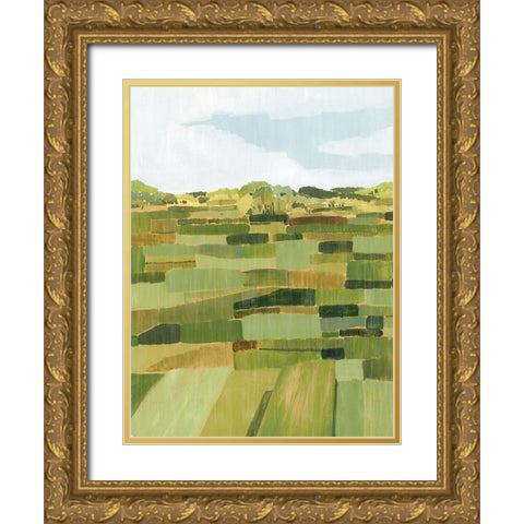 Woven Pasture II Gold Ornate Wood Framed Art Print with Double Matting by Popp, Grace