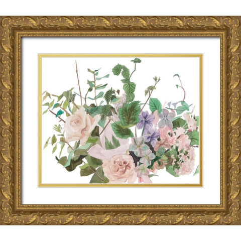 Adore I Gold Ornate Wood Framed Art Print with Double Matting by Wang, Melissa