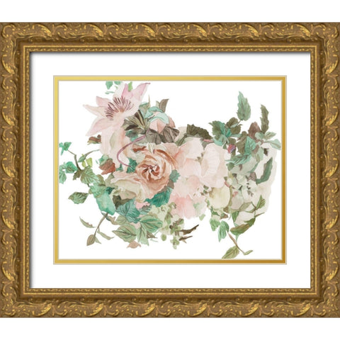Adore III Gold Ornate Wood Framed Art Print with Double Matting by Wang, Melissa