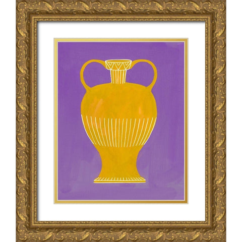 Neon Vase I Gold Ornate Wood Framed Art Print with Double Matting by Wang, Melissa