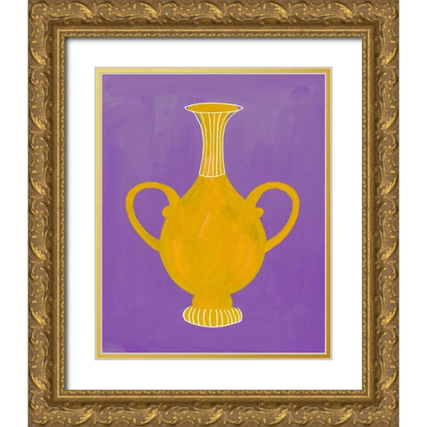 Neon Vase II Gold Ornate Wood Framed Art Print with Double Matting by Wang, Melissa