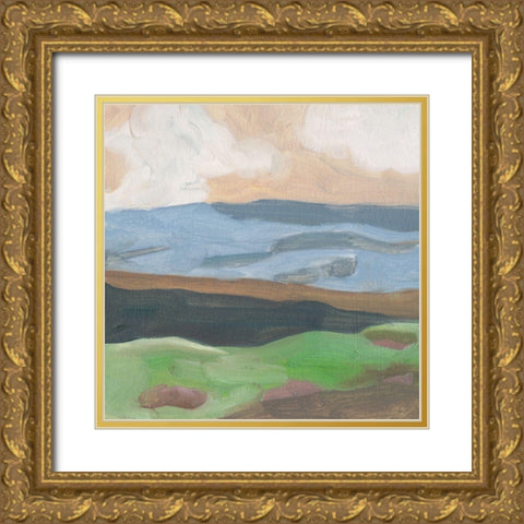 Distant Hills I Gold Ornate Wood Framed Art Print with Double Matting by Wang, Melissa