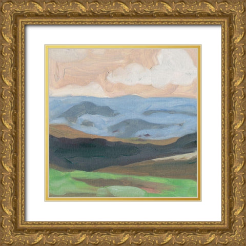 Distant Hills II Gold Ornate Wood Framed Art Print with Double Matting by Wang, Melissa