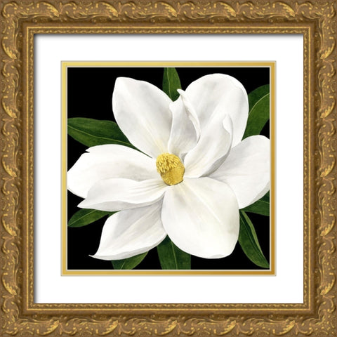 Midnight Magnolia II Gold Ornate Wood Framed Art Print with Double Matting by Popp, Grace