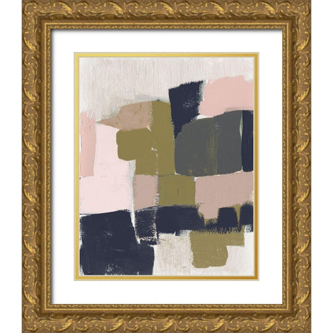 Revised Color Block I Gold Ornate Wood Framed Art Print with Double Matting by Goldberger, Jennifer